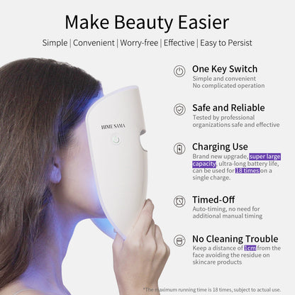 Masque facial LED à 8 couleurs pour la thérapie par la lumière, soins de la peau à domicile avec le masque de beauté photonique pour la réduction des rides et de l'acné (Miracle ACE)