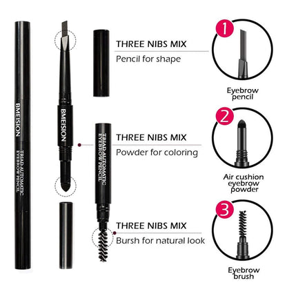 HIME SAMA Eyebrow Stencil with Eyebrow Pencil Brow Stencil Ruler Shaping Template Eyebrows Grooming Stencil Kit Reusable Styling Tool, 32pcs (Falling End Eyebrow Stencil with black eyebrow pencil)