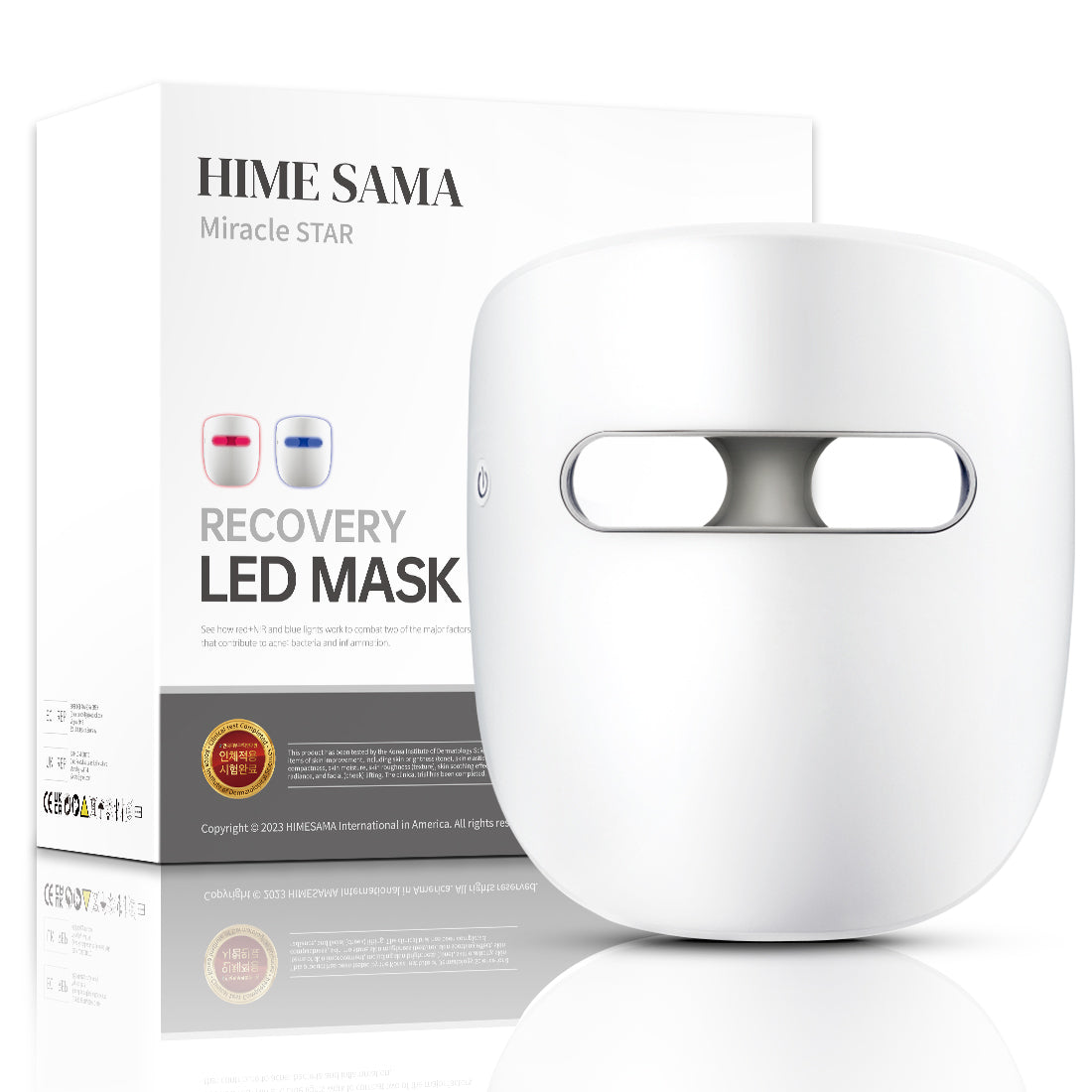 HIME SAMA - Maschera a LED per la terapia della luce del viso, luce infrarossa/rossa blu per il ringiovanimento della pelle del viso. (Miracle STAR)