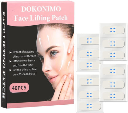 【Face Lift Tape】, DOKONIMO Instant Face Lifting sticker, Invisible Wrinkles Lift Patch for Neck and Face Lifting, High Elasticity Waterproof Makeup Tool Lifting Saggy Skin(40PCS)