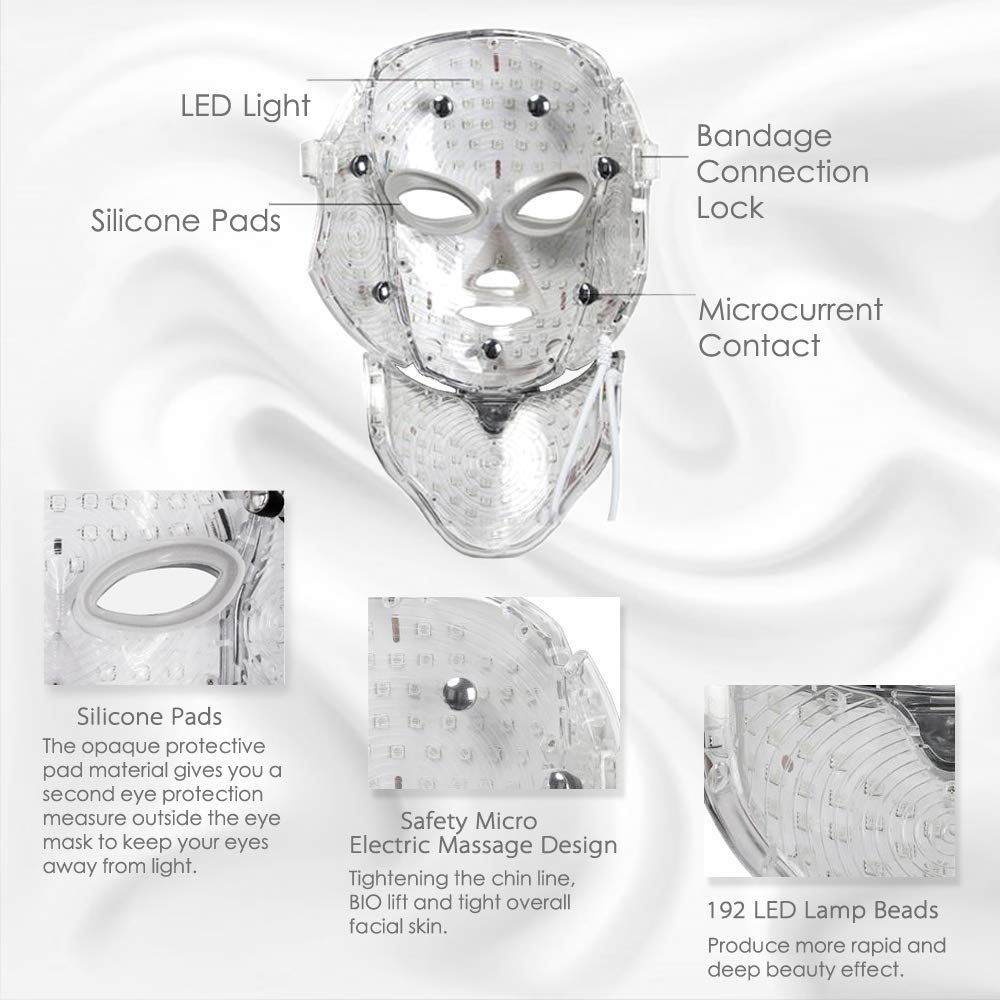
Masque de thérapie à la lumière LED HIME SAMA 7 couleurs pour la régénération de la peau du visage et du cou (or rose)
