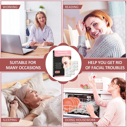 【Face Lift Tape】, DOKONIMO Instant Face Lifting sticker, Invisible Wrinkles Lift Patch for Neck and Face Lifting, High Elasticity Waterproof Makeup Tool Lifting Saggy Skin(40PCS)