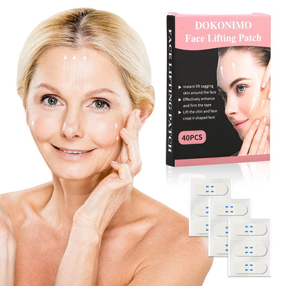 【Face Lift Tape】, DOKONIMO Instant Face Lifting sticker, Invisible Wrinkles Lift Patch for Neck and Face Lifting, High Elasticity Waterproof Makeup Tool Lifting Saggy Skin(40PCS)