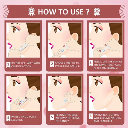 【Face Lift Tape】, DOKONIMO Instant Face Lifting sticker, Invisible Wrinkles Lift Patch for Neck and Face Lifting, High Elasticity Waterproof Makeup Tool Lifting Saggy Skin(40PCS)