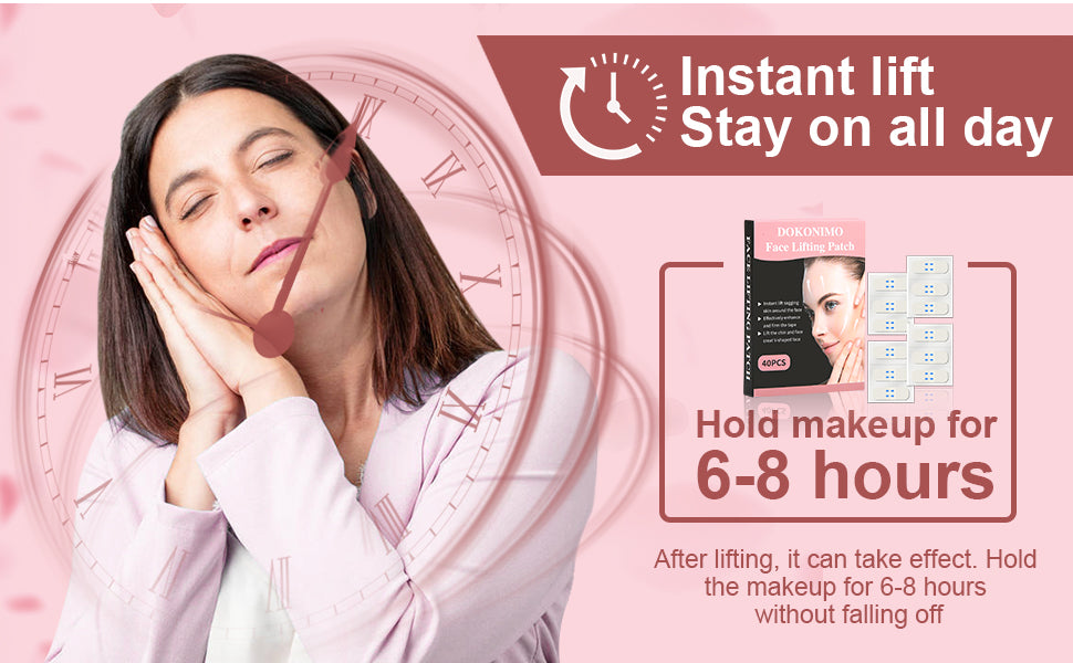 【Face Lift Tape】, DOKONIMO Instant Face Lifting sticker, Invisible Wrinkles Lift Patch for Neck and Face Lifting, High Elasticity Waterproof Makeup Tool Lifting Saggy Skin(40PCS)